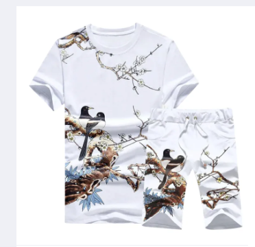 White printed Exclusive Summer Combo T-Shirt & Pant - T Shirt For Man